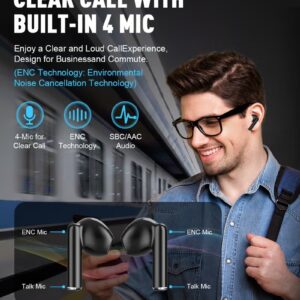 ZIPFORCE True Wireless Earbuds, In-Ear Bluetooth 5.3 Headphones 4-Mics ENC Clear Call, Bluetooth Earbuds Touch Control, IPX6 Waterproof TWS, Light-Weight Earphones - Image 6