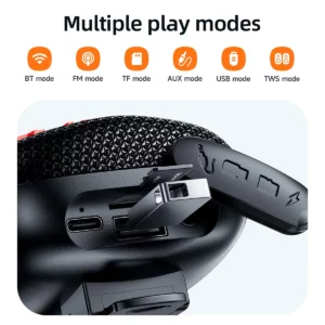 HOCO HC35 Outdoor Riding Bluetooth 5.4 Speaker Wireless Mini Audio Music Player Supports Bluetooth Playback FM TF Card USB Flash - Image 6