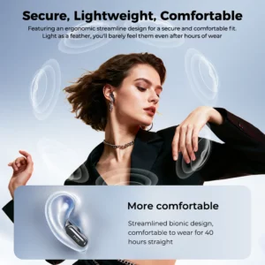 Full HD LCD Display Wireless Bluetooth Earphones HTC NE68 Music Earbuds 30 hour Battery Life Pure Bass Sound Clear Comfortable - Image 3