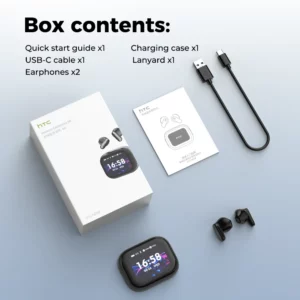 Full HD LCD Display Wireless Bluetooth Earphones HTC NE68 Music Earbuds 30 hour Battery Life Pure Bass Sound Clear Comfortable - Image 6
