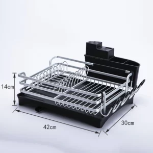 Multifunctional Aluminum Kitchen Drying Dish Rack,Sink Drain Knives Holder,Cutlery Storage Box,Plate and Bowl Organizer,Accessor - Image 2