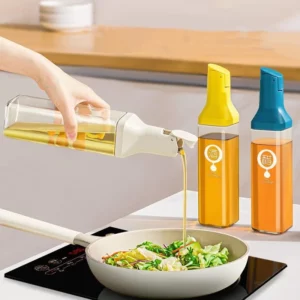 500ml Glass Oil Bottle Opening And Closing Olive Oil Condiment Container Household Kitchen Square Leak-Proof Dispenser Bottle - Image 3
