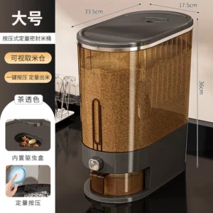 Press-fit measuring rice bucket, gap-style kitchen storage bin, transparent bucket for storing rice, sealed - Image 8