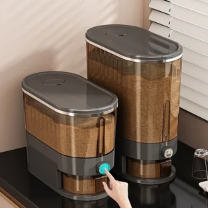 Press-fit measuring rice bucket, gap-style kitchen storage bin, transparent bucket for storing rice, sealed - Image 3