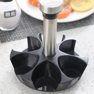 7pcs/set Spice Jar Set Rack Glass Organizer Rotating Glass Seasoning Sugar Pepper Bottles Salt Shakers Holder Kitchen Spice Rack - Image 4