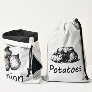 Garlic Onion Fruit Drawstring Bags with Releasing Buckle Zipper for Kitchen Vegetable Classification Storage Non-Woven Bags Drop - Image 3