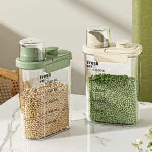 Kitchen Cereal Storage Container Transparent Food Storage Boxes Multi-Purpose Oatmeal Cereal Noodle Flour Storage Container Home - Image 2