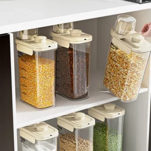 Kitchen Cereal Storage Container Transparent Food Storage Boxes Multi-Purpose Oatmeal Cereal Noodle Flour Storage Container Home - Image 3