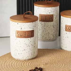 Ceramic Airtight Coffee Bean Jar Food Grade Moisture Proof Canister Kitchen Countertop For Coffee Lovers Christmas Gift Elegant - Image 2