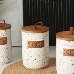 Ceramic Airtight Coffee Bean Jar Food Grade Moisture Proof Canister Kitchen Countertop For Coffee Lovers Christmas Gift Elegant - Image 3