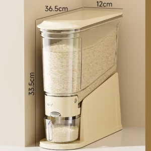 Kitchen Airtight Grain Dispenser Large Capacity Rice Storage Dispenser Container10kg 5kg Transparent Grain Storage Bin - Image 6