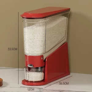 Kitchen Airtight Grain Dispenser Large Capacity Rice Storage Dispenser Container10kg 5kg Transparent Grain Storage Bin - Image 7