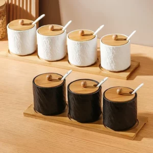 Household ceramic seasoning bottle jar seasoning box Chili salt sugar jar monosodium glutamate seasoning box kitchen supplies - Image 6