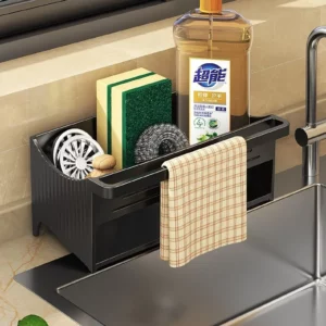 Kitchen automatic drainage sink storage rack plastic rust proof kitchen sink storage bathroom shampoo storage rack, towel rack - Image 8
