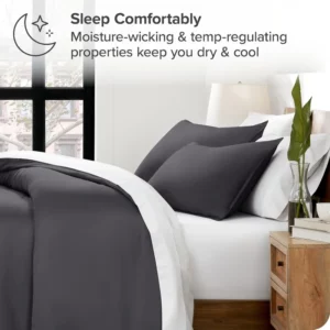 3pcs Lyocell Bamboo Fiber Duvet Cover Set,Luxury Solid Summer Silky Cooling Bedding Set(no Sheet),Single Quilt Cover+Pillowcases - Image 5