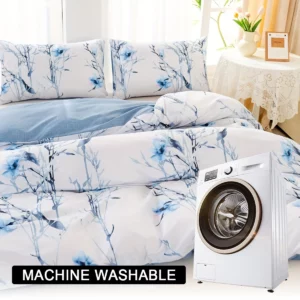 3pcs/set Leaf Floral Pattern Duvet Cover Set(1 Duvet Cover & 2 Pillowcase）Soft And Skin-Friendly Duvet Cover Bedding Set - Image 6