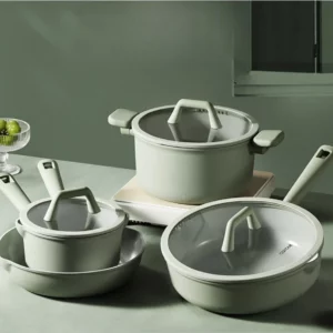Ceramic cookware set 3PCS Home frying pan milk soup non stick kitchen cooking pot set - Image 6