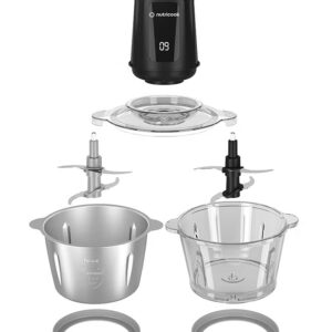 nutricook Multi-Purpose Glass Chopper & Mincer, 500W, 2+2L with 4 SS Blade detachable System, Easy to Clean, Pulse Speed for Precision, Ice Crushing, Anti Slip Ring 2 L 500 W NC-CH2000 Black - Image 7