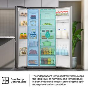 Hisense Gross 869L/Net 637L Side By Side Refrigerator Fridge RS3N668SMI3, Non Plumbed Water Despenser, Multi Air Flow, Super Freeze, Super Cool, Dual Temp Control Zone, Durable Inverter RS3N668SMI3 Silver - Image 2