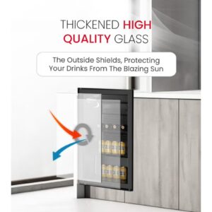Nobel 120L Net / 132L Gross Single Door Bottle Chiller with Glass Door, Mechanical Temperature Control, LED Light, Adjustable Shelves, Energy Efficient, R600a Refrigerant – NBC140RH Black (1 Year Warranty) 132 L 220 W NBC140RH Black - Image 5
