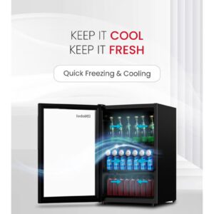 Nobel 120L Net / 132L Gross Single Door Bottle Chiller with Glass Door, Mechanical Temperature Control, LED Light, Adjustable Shelves, Energy Efficient, R600a Refrigerant – NBC140RH Black (1 Year Warranty) 132 L 220 W NBC140RH Black - Image 6