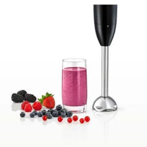 BLACK+DECKER Hand Blender, 600ml Chopping Bowl, 500ml Beaker, Stainless Steel Blades, Dual Speed, 3-in-1 Functionality, Anti-Slip, Perfect for Blending, Chopping, Whisking, HB600-B5 Black/Clear - Image 8
