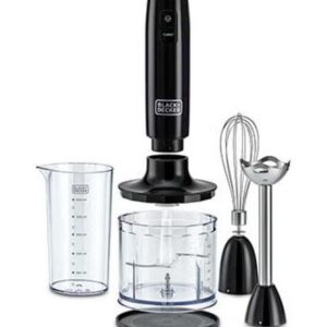 BLACK+DECKER Hand Blender, 600ml Chopping Bowl, 500ml Beaker, Stainless Steel Blades, Dual Speed, 3-in-1 Functionality, Anti-Slip, Perfect for Blending, Chopping, Whisking, HB600-B5 Black/Clear - Image 9