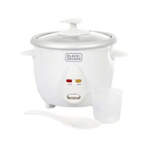 BLACK+DECKER Rice Cooker, Removable NonStick Aluminum Bowl, Steaming Tray, Water Level Indicator, Glass Lid with Cool Touch, Cook and Warm Functions, 220-240V, 0.6 L 350 W RC650-B5 White - Image 6