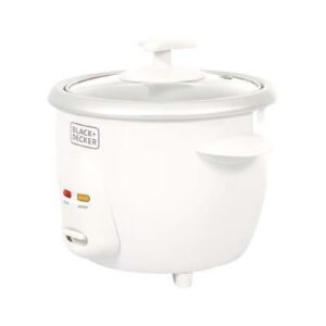 BLACK+DECKER Rice Cooker, Removable NonStick Aluminum Bowl, Steaming Tray, Water Level Indicator, Glass Lid with Cool Touch, Cook and Warm Functions, 220-240V, 0.6 L 350 W RC650-B5 White - Image 7