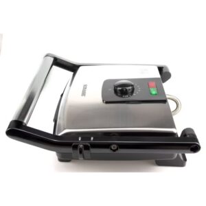 SONASHI 2000W 4 Slice Non-Stick Contact Grill & Panini Maker | Stainless Steel Body with Cool Touch Handles | Power On & Ready Indicator with Overheat Protection | SGT-854 Black/Silver 2000 W SGT-854 Black/Silver - Image 4