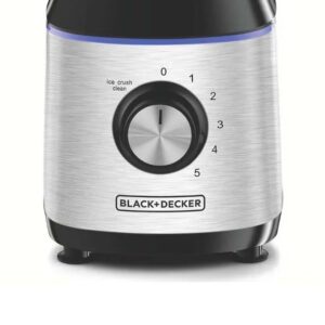 BLACK+DECKER High-Speed Premium Blender, Durable Glass Jar, Powerful Motor, 3 Speed Settings, Pulse Function, Ice Crushing Capability, Easy Clean Design, 1.75 L 700 W BX650G-B5 Black/Silver - Image 5