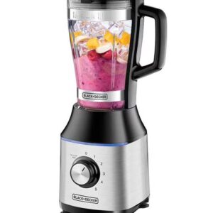 BLACK+DECKER High-Speed Premium Blender, Durable Glass Jar, Powerful Motor, 3 Speed Settings, Pulse Function, Ice Crushing Capability, Easy Clean Design, 1.75 L 700 W BX650G-B5 Black/Silver - Image 6