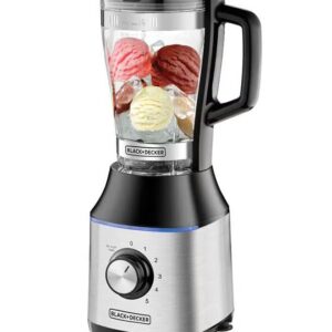 BLACK+DECKER High-Speed Premium Blender, Durable Glass Jar, Powerful Motor, 3 Speed Settings, Pulse Function, Ice Crushing Capability, Easy Clean Design, 1.75 L 700 W BX650G-B5 Black/Silver - Image 7