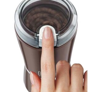 BLACK+DECKER Coffee Grinder, One Speed with Pulse, Stainless Steel Cup & Blade, Safety Lock Lid, Quick & Controlled Grinding for Coffee, Compact, 150 W CBM4-B5 Brown - Image 5
