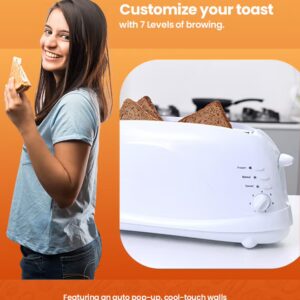 GEEPAS 4 Slices Bread Toaster - Crumb Tray, Cord Storage, 7 Settings with Cancel, Defrost & Reheat Function |Removable crumb tray |2 years' warranty 1100 W GBT9895 White - Image 3