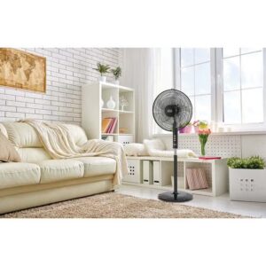 BLACK+DECKER 60W Stand Fan 16 Inch Diameter, 90° Wide Swing 3 Speeds Plus Modes And 5AS Blade, For The Perfect Temperature 60 W FS1620-B5 Black - Image 3