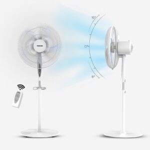 NIKAI 16 Inch Pedestal Fan With Remote And Timer, T" Class Motor, High-Performance Copper Motor, 7.5 Hours Timer, Wide Oscillation, 3 Speeds, Energy-Efficient, For Home And Office 45 W NPF1634RT White - Image 7