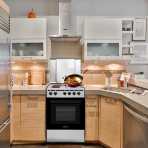 Nobel 50 x 50 Electric & Gas Cooker, 2 Gas Burner, 2 Hot Plate, Electric Grill & Electric Oven, 6 Knob Control, Manual Ignition, Stainless Steel Lid, Inner Light, 49.8 x 54.7 x 86 cm, Silver, Made In Turkey NGC5200S Silver - Image 4