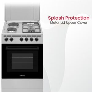 Nobel 50 x 50 Electric & Gas Cooker, 2 Gas Burner, 2 Hot Plate, Electric Grill & Electric Oven, 6 Knob Control, Manual Ignition, Stainless Steel Lid, Inner Light, 49.8 x 54.7 x 86 cm, Silver, Made In Turkey NGC5200S Silver - Image 5