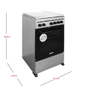 Nobel 50 x 50 Electric & Gas Cooker, 2 Gas Burner, 2 Hot Plate, Electric Grill & Electric Oven, 6 Knob Control, Manual Ignition, Stainless Steel Lid, Inner Light, 49.8 x 54.7 x 86 cm, Silver, Made In Turkey NGC5200S Silver - Image 6