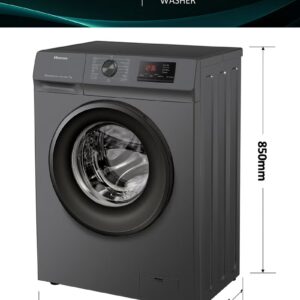 Hisense 7Kg Front Loading Washing Machine, 1200RPM, 15 Wash Programs, Steam Wash, Quick Wash, Drum Clean, Delay End, Self-Diagnostic fault Finding, 7 kg WFVB7012MT Titanium - Image 9
