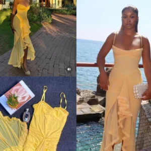 Summer Dresses Women Backless Elegant Ladies Sexy Long Summer Dress with Short Sleeves Skinny Thin Strap Dress Pleated - Image 4
