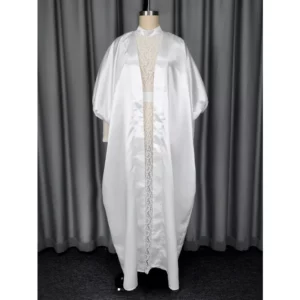Two Pieces Set Loose Africa Clothing Kaftan Boubou Maxi Gown for Women Inside Lace Dresses And Cape Occasion Autumn 2026 Fashion - Image 6