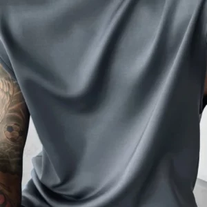 2025 Summer new men's sports fashion casual pants vest set loose sleeveless T-shirt solid color set - Image 7