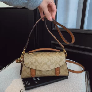 High-end small handbag for women, 2025 new style, fashionable and retro Boston bag, with elegant print, single shoulder crossbod - Image 2