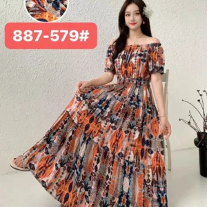 THHONE Vestidos Robe Maxi Long Dress Women Summer Indian Clothes Bohemian Cotton Linen Floral Short Sleeve Korean Style Casual - Image 5