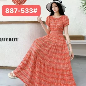THHONE Vestidos Robe Maxi Long Dress Women Summer Indian Clothes Bohemian Cotton Linen Floral Short Sleeve Korean Style Casual - Image 7
