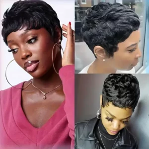 Short Bob Straight Human Hair Wigs Natural Color Brazilian Remy Hair Pixie Cut Wig Cheap Human Hair Wig For Black Women Misney - Image 3