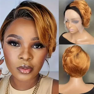 Pixie Cut Wig Human Hair Wigs Short Bob Perruque Bresillienne 13X4X1 Transparent Lace Wig Body Wave Human Hair - Image 6