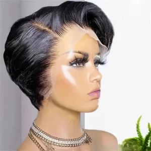 Pixie Cut Wig Human Hair Wigs Short Bob Perruque Bresillienne 13X4X1 Transparent Lace Wig Body Wave Human Hair - Image 5